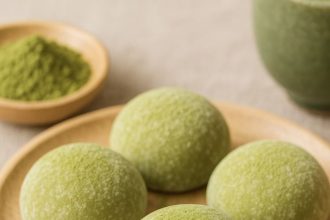 tampilan mochi bites rasa matcha