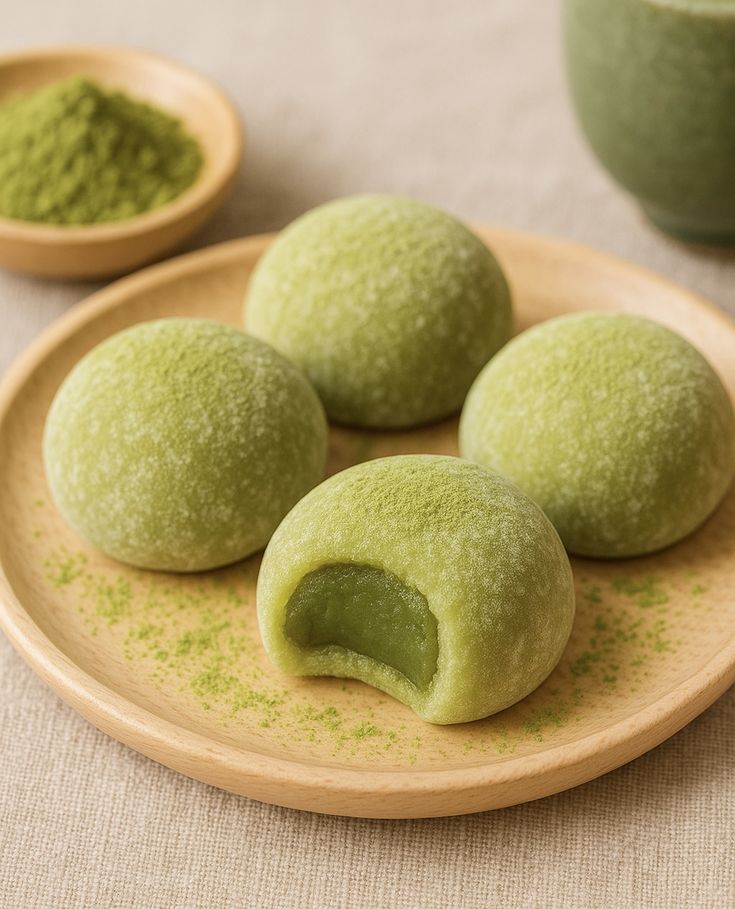 tampilan mochi bites rasa matcha