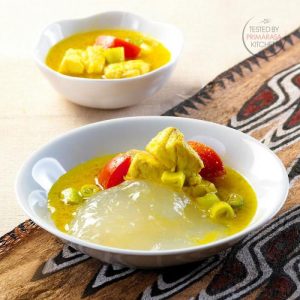 makanan khas papua papeda dan ikan kuah kuning