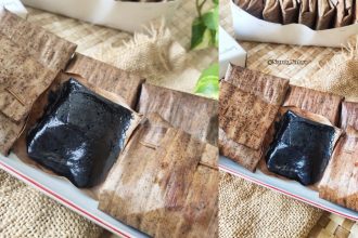 Jajanan tradisional Kue Lompong hitam kenyal khas Kutoarjo