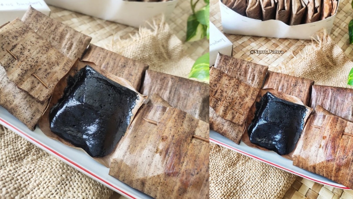 Jajanan tradisional Kue Lompong hitam kenyal khas Kutoarjo