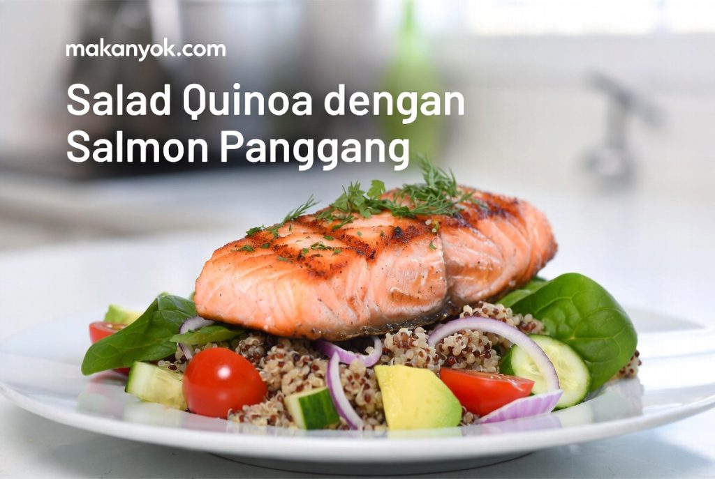 Salad Quinoa dengan Salmon Panggang