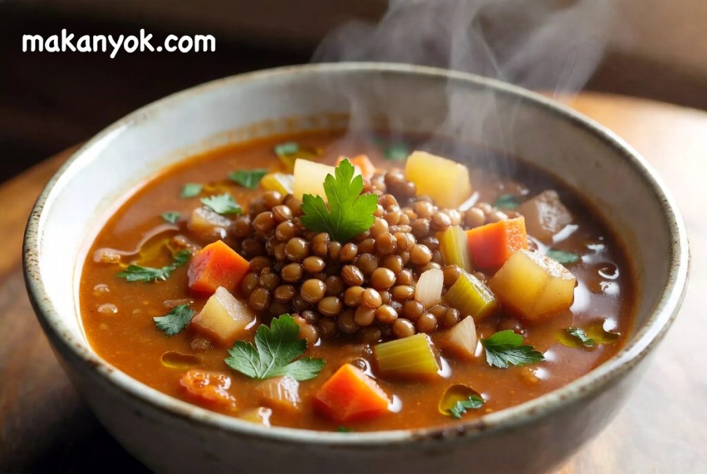 Sup Lentil dengan Sayuran Akar