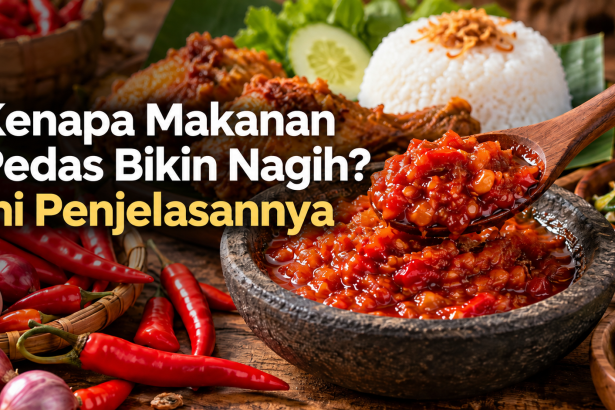 Makanan pedas dengan sambal cabai yang menggambarkan alasan kenapa makanan pedas bikin nagih