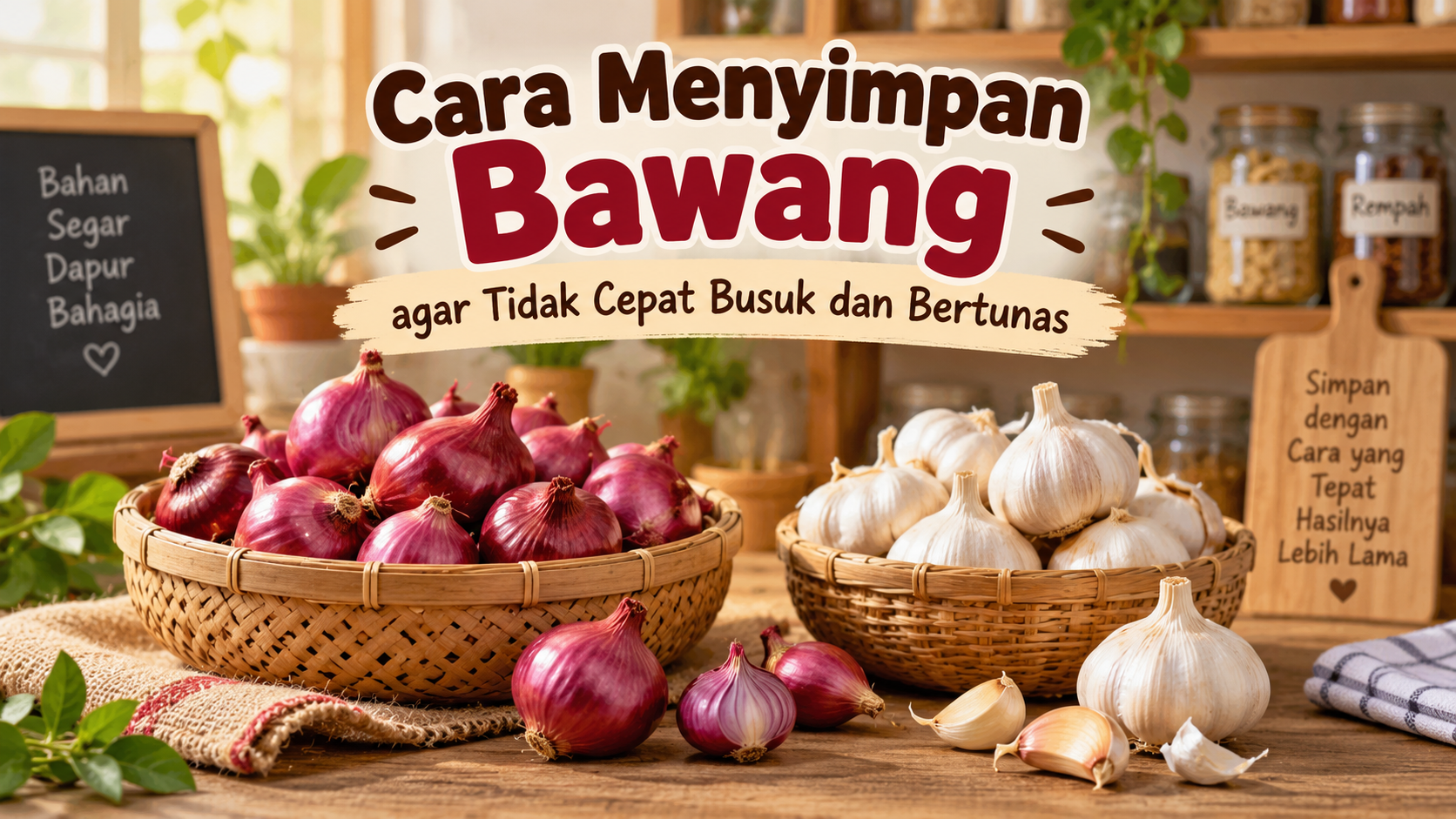 Cara menyimpan bawang merah dan bawang putih agar tidak cepat busuk dan bertunas